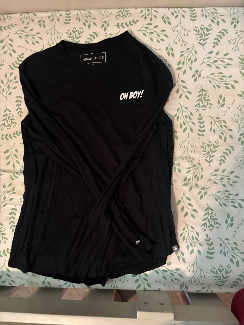 Figs Black Long Sleeve Disney Tee "Oh Boy!"